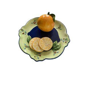 Vintage Bella Casa By Ganz 3D Fruit Plate Lemon Kitchen Decor
